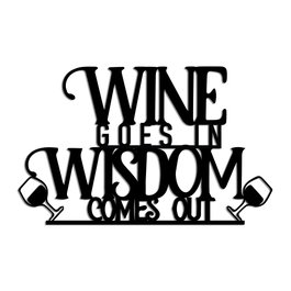 Wallity Wine Wisdom Escultura de Pared de Metal Negra